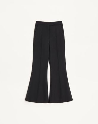 Valentino Pantaloni In Dry Diagonal Wool Donna NERO 36