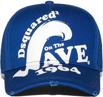 Dsquared2 logo-print cotton baseball cap - men - Cotton - One Size - Blue