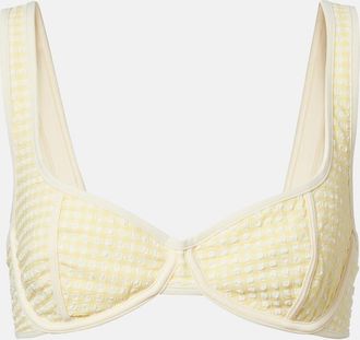 Montce Swim Romy gingham bikini top