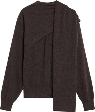 Ferragamo Elegante 100%Ws Overhemden - Dames - Cashmere truien - Bruin - M - Kasjmier - Truien & Vesten