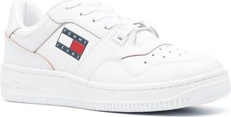 Tommy Hilfiger logo-patch lace-up sneakers - women - Leather/Rubber/Polyurethane/Recycled Polyester - 37 - White