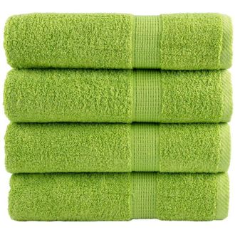 vidaXL Toallas De Mano Solund 4 Uds Verde Manzana 50x100 Cm 600 Gsm Vidaxl