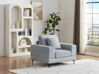 Vente-Unique Poltrona in tessuto testurizzato grigio chiaro JAMOLO