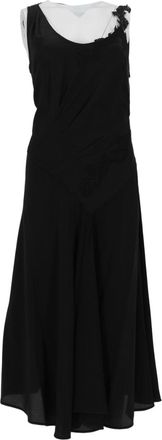 Victoria Beckham Sleeveless Lace Inserts Midi Dress