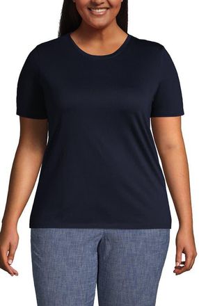 Lands End Supima Cotton Crewneck T-Shirt in Radiant Navy at Nordstrom, Size 3X