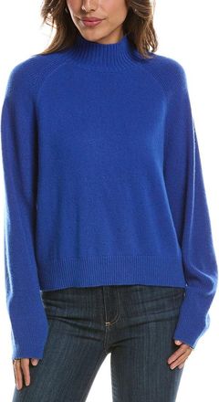 Fort&eacute; Cashmere Mix Stitch Raglan Mock Neck 100% Cashmere Sweater