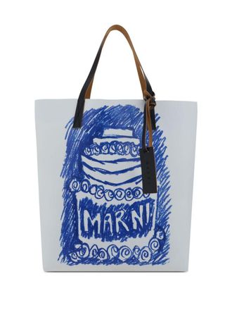 Marni logo-print tote bag - men - Thermoplastic Polyurethane (TPU) - OS - White