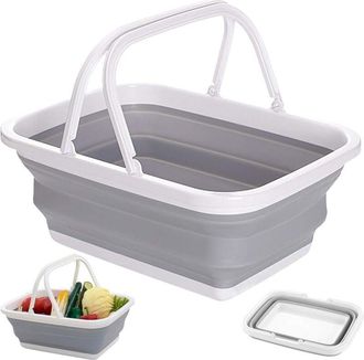 OEM Cesta De Lavander&iacute;a Rectangular Plegable Multifuncional - Caja De Almacenamiento Con Asas De Silicona, Ideal Para La Ropa, La Compra Y Para Acampar - 