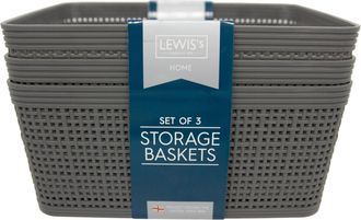 Lewis's Storage Basket Set wave Design - Set of 4 or 3 - Set of 3 | TJ Hughes