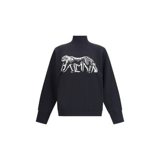 Balmain Womens Graphic Print Sweatshirt - Black