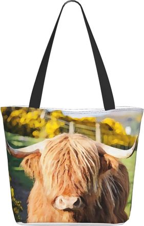 AOOEDM Highland Cattle Ladies Shopping Bag 13x11x7in.The Perfect ValentineS Day Gift.It Is The Best ValentineS Day Gift For Mom, Daughter, Wife,Etc