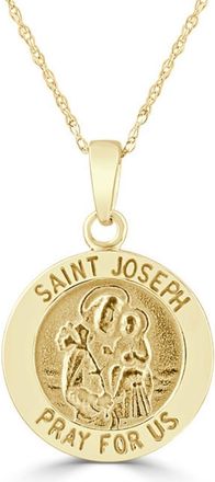 Pompeii3 14k White or Yellow Gold Gold St. Joseph Medal Pendant Necklace 14.5mm 1.6 Grams
