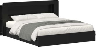 vidaXL Estructura De Cama Con Almacenamiento Negro 200 X 200 Cm Vidaxl