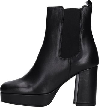 Carmens Tassel Nero Chelsea Boot - Dames - Laarzen met Hak - Zwart - 40 EU - Leer - Schoenen