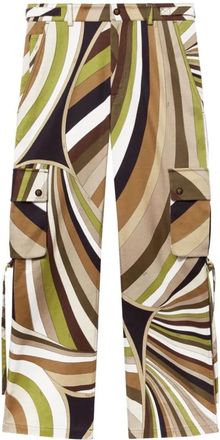 Pucci Iride Print Cargo Broek - Dames - Straight fit broeken - Veelkleurig - XL - Katoen - Broeken