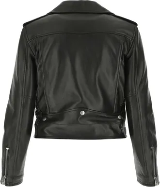 Saint Laurent Womens Black Nappa Leather Jacket 1000 Lamb Skin Giacche Pelle