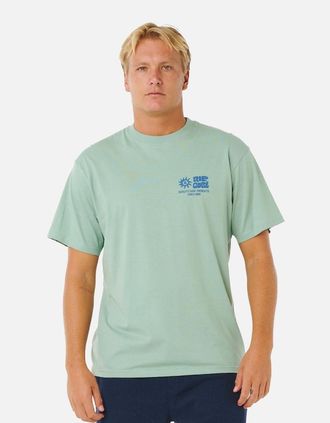 Rip Curl Mens Rip Curl Mens Pacific Rinse Glass Off Short Sleeve T-Shirt - Green - Size: 42
