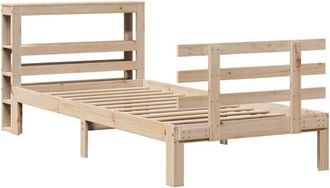 vidaXL Bed Frame with Headboard without Mattress 90x190 cm Single Vidaxl