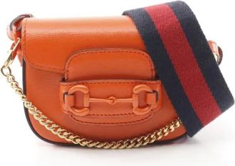 Gucci Pre-owned Cross Body Bags, female, Orange, Size: ONE SIZE Pre-owned Leather gucci-bags