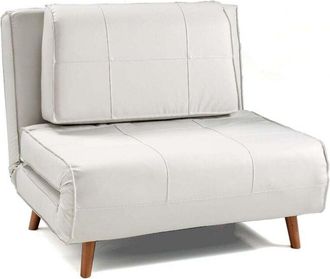 Oresteluchetta Sill&oacute;n Cama Ahorrador De Espacio En Piel Sint&eacute;tica Blanca Fresno