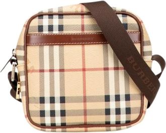 Burberry Pre-owned Cross Body Bags, female, Beige, Size: ONE SIZE Pre-owned Canvas Shoulder Bag