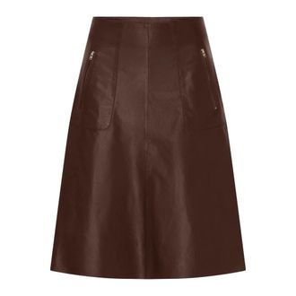 BTF-CPH Btfcph - A-lijn Midi Rok - Dames - Rokken - Bruin - Maat: XS Leer