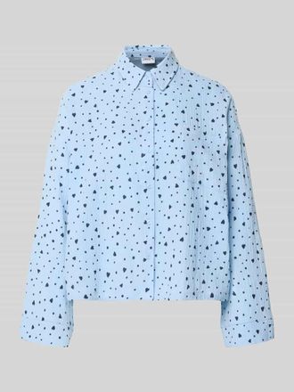 Jake*s Casual Relaxed Fit Pyjama-Oberteil im Allover-Look in Hellblau, Gr&ouml;&szlig;e 34