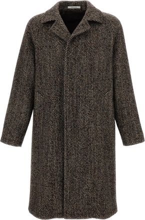 Tagliatore Multicolor Salomon Herringbone Wool-Blend Coat