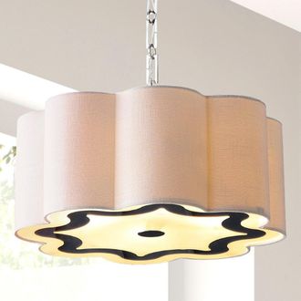 Jonathan Y Designs Coquille 4-Light 20 Adjustable Scalloped Shade Metal LED Pendant