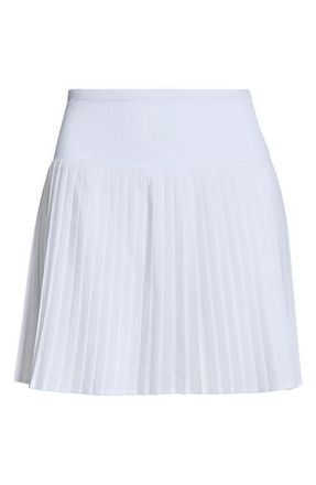 Lord & Taylor Club Micro Pleated Skort in Brilliant White at Nordstrom, Size X-Large