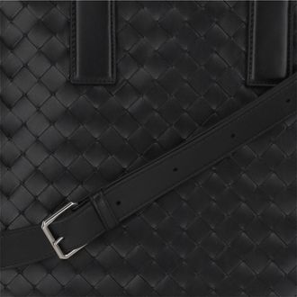Bottega Veneta Mens Braided Tote Bag Black Calfskin Handbags Hand