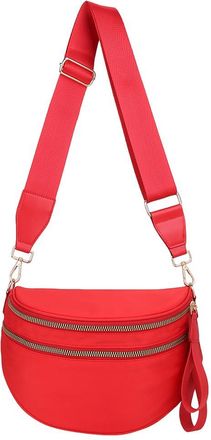 Generic Womens Nylon Crossbody Bag with Wide Adjustable Strap, Multi-Pocket Crescent Sling Purse with Dual Zipper, Lightweight Shoulder Bag for Travel, Commut