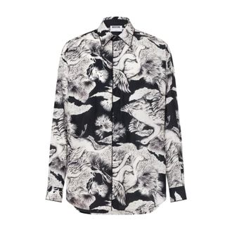 Moschino Casual Shirts, male, Multicolor, L, Printed Silk Shirt