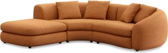 Castlery Fable Single Arm Sectional Sofa Left Facing Customized, Performance Boucle Rust, Spill Resistant, Ultra Deep Seats for Sofas, Castlery