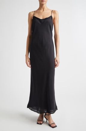 Toteme Silk Satin Slipdress in Black at Nordstrom, Size 0 Us