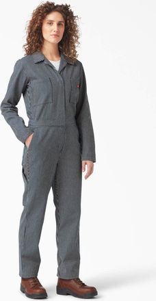 Dickies Womens Long Sleeve Hickory Stripe Coveralls