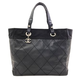 Chanel Black Coated Canvas Tote Bag (Pre-Owned)