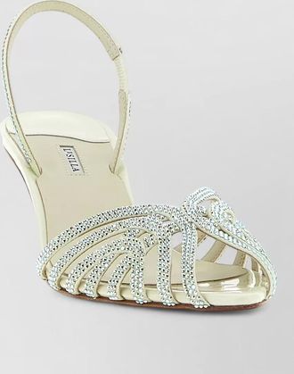 Le Silla divina slingback sandals rhinestone strappy design