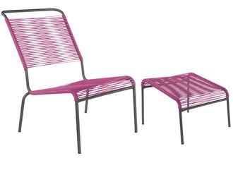 Schubiger M&ouml;bel Spaghetti-Lounger-Hochlehner + Hocker S&auml;ntis