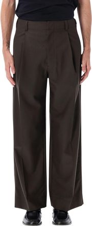 Christophe Lemaire Single-Pleat Wide-Leg Tailored Pants