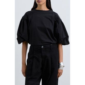 Scalpers Poplinpuff Tee in Black at Nordstrom, Size X-Large Eu