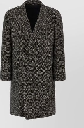 Tagliatore herringbone double breasted long sleeve coat