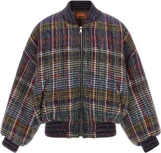 Missoni Wollen bomberjack met ruitmotief - Dames - Bomber jackets - Veelkleurig - XS - Wol - Jassen