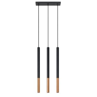 Sollux Lighting L&aacute;mpara de techo negro, cobre acero alt. 90 cm