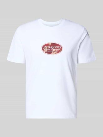 Jack & Jones Jack & Jones T-Shirt mit Label-Print in Weiss, Gr&ouml;&szlig;e XXL
