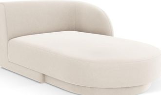 BLOOMINGLOFT Design Chaiselongue Miley mit Armlehne rechts - Samtbezug