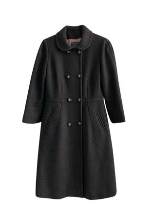 Dolce & Gabbana Charcoal Double Breasted Pea Coat Size M