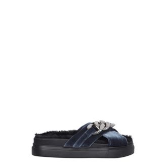N&deg;21 Sandals With Oversized Chain - female - N21 - Sliders - Green - 4 UK - Shoes