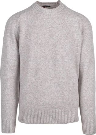 BATURO Light Grey Raglan Sleeves Wool Crewneck Sweater