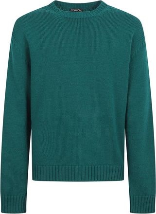 Tom Ford Crewneck Trui - Heren - Ronde hals truien - Groen - XL - Wol - Truien & Vesten